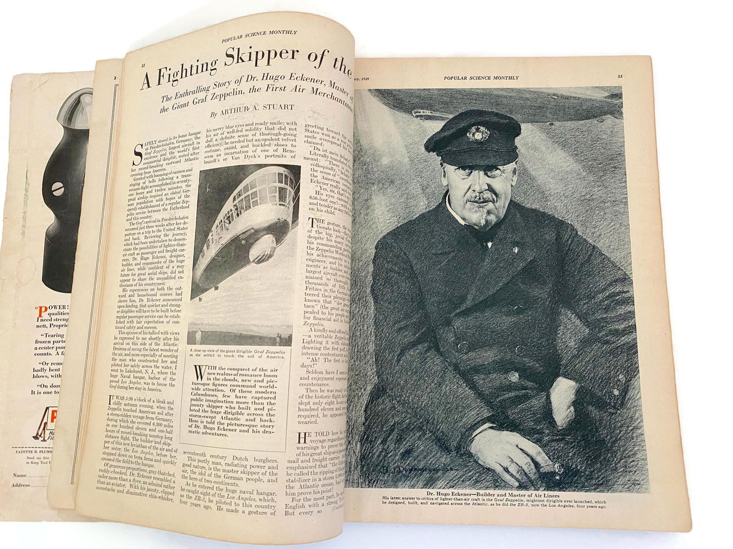 Vintage Popular Science Monthly Magazine January 1929 Edition at Duckwells