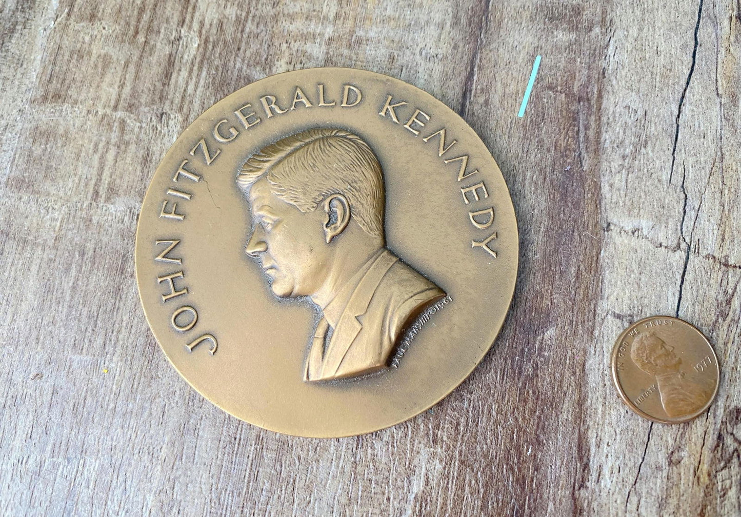 Vintage President John F. Kennedy Bronze Inaugural Medal at Duckwells