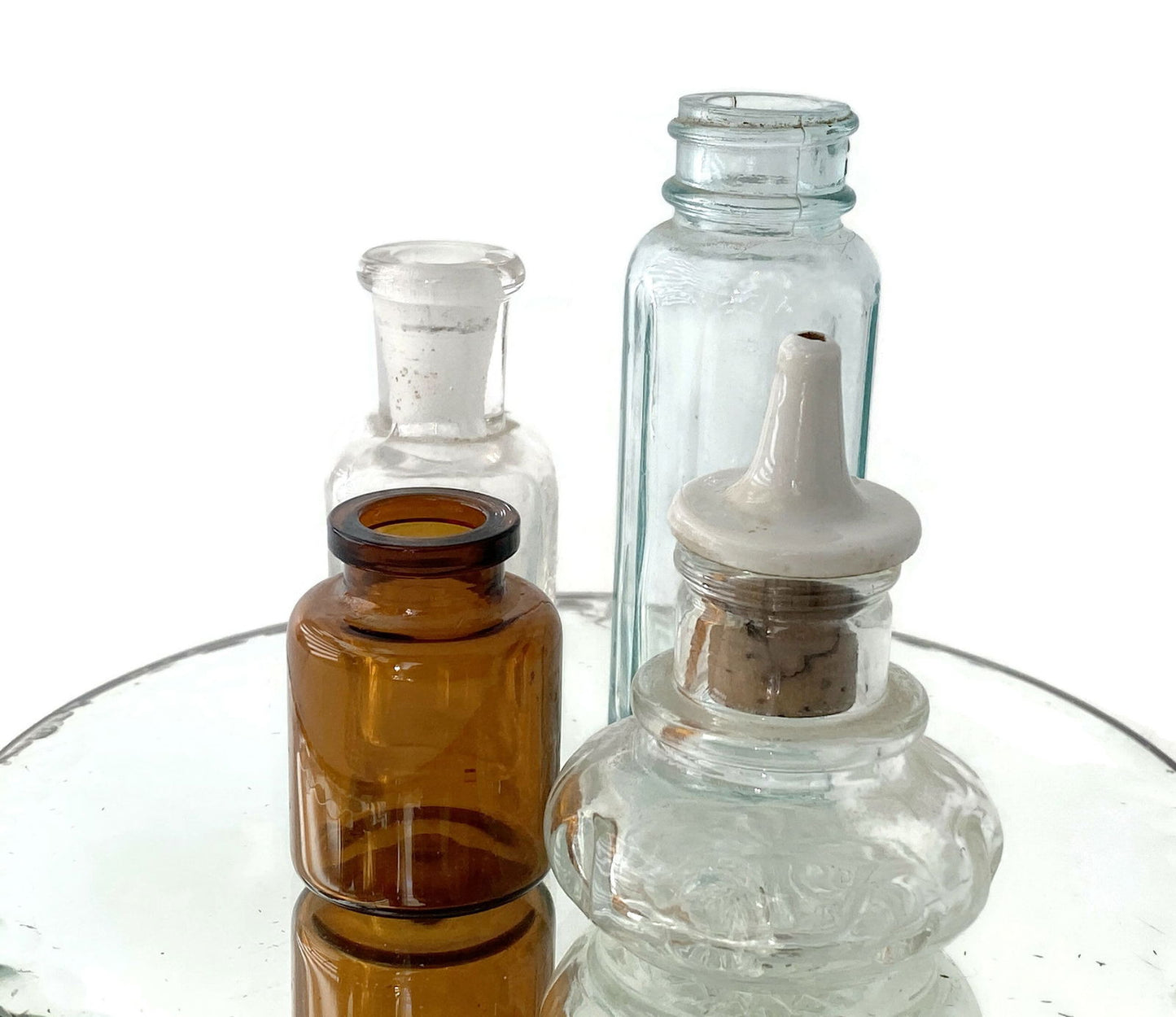Vintage Small Apothecary Empty Bottles - Duckwells