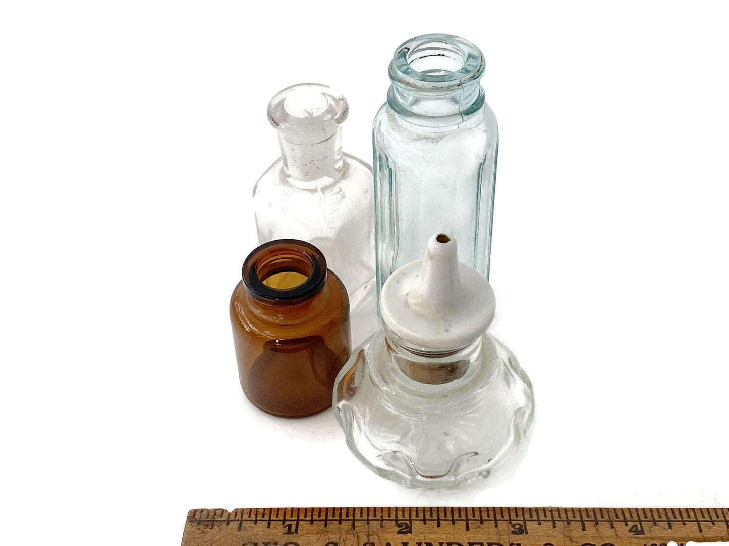 Vintage Small Apothecary Empty Bottles - Duckwells