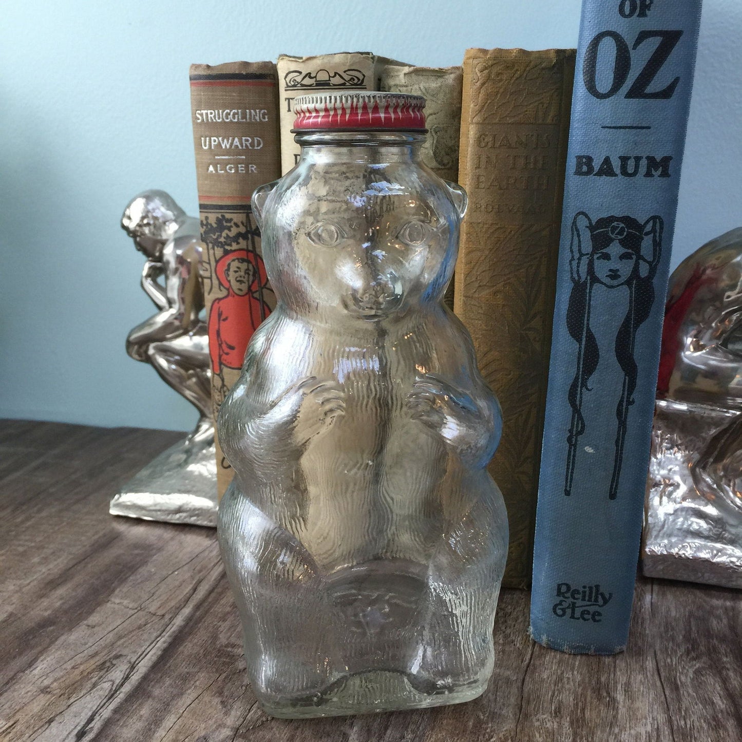 Vintage Teddy Bear Glass Bank at Duckwells