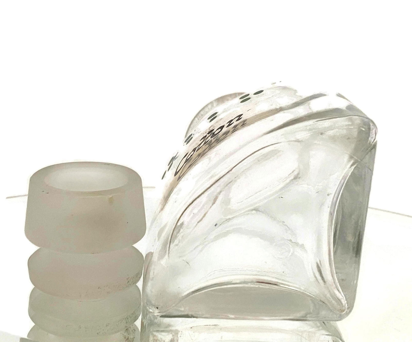 Vintage Triangular Glass Cotton Jar - Duckwells