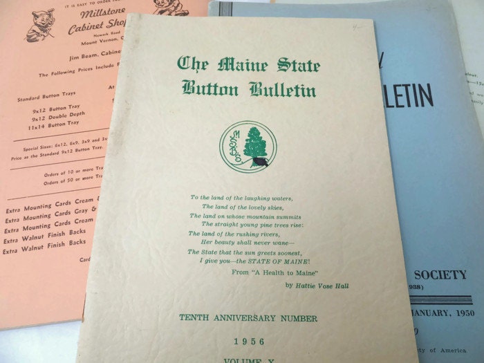 Vintage National Button Society Bulletins at Duckwells
