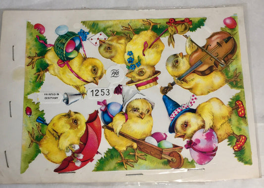 Vintage Easter Chicks Die Cuts, Printed in Germany at Duckwells