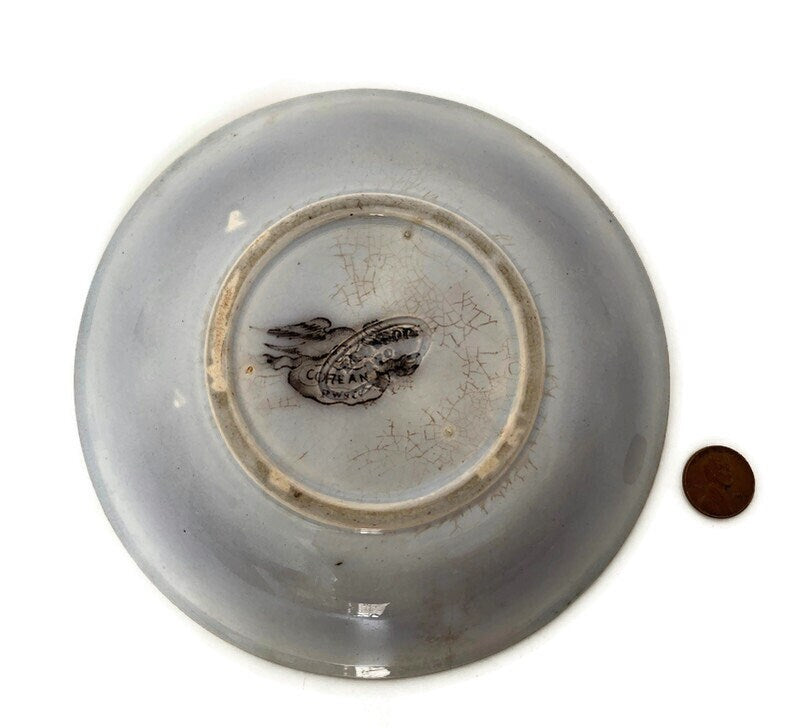 Antique Bowl, PW & Co. Black and White English Transferware at Duckwells