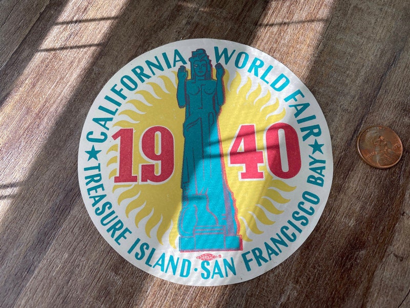 1940 San Francisco World's Fair California Luggage Souvenir