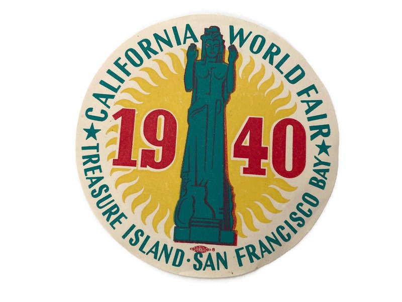 1940 San Francisco World's Fair California Luggage Souvenir