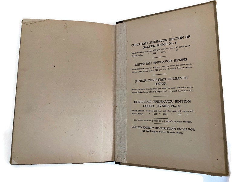 Antique Gospel Hymnal, Christian Endeavor Songs at Duckwells
