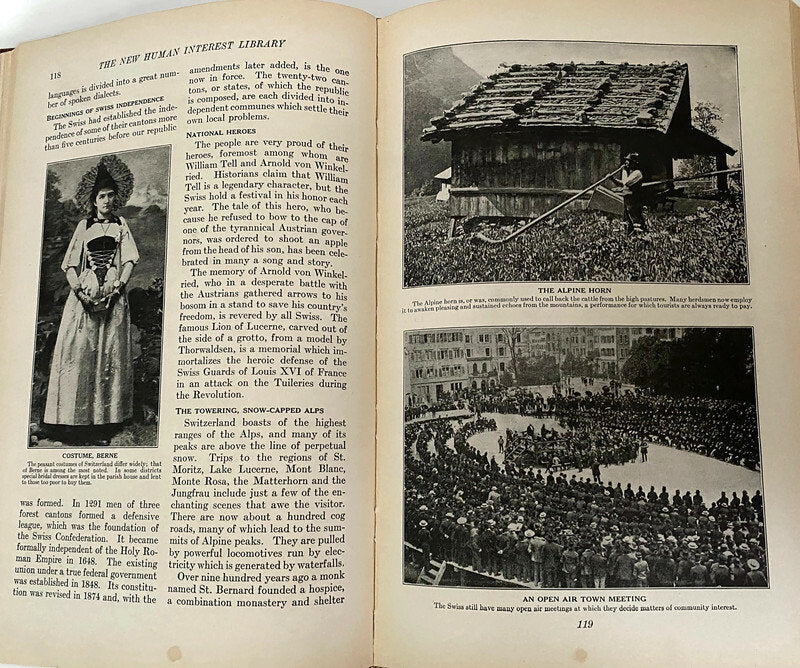 Antique Book, The New Human Interest Library Volume V Around the World