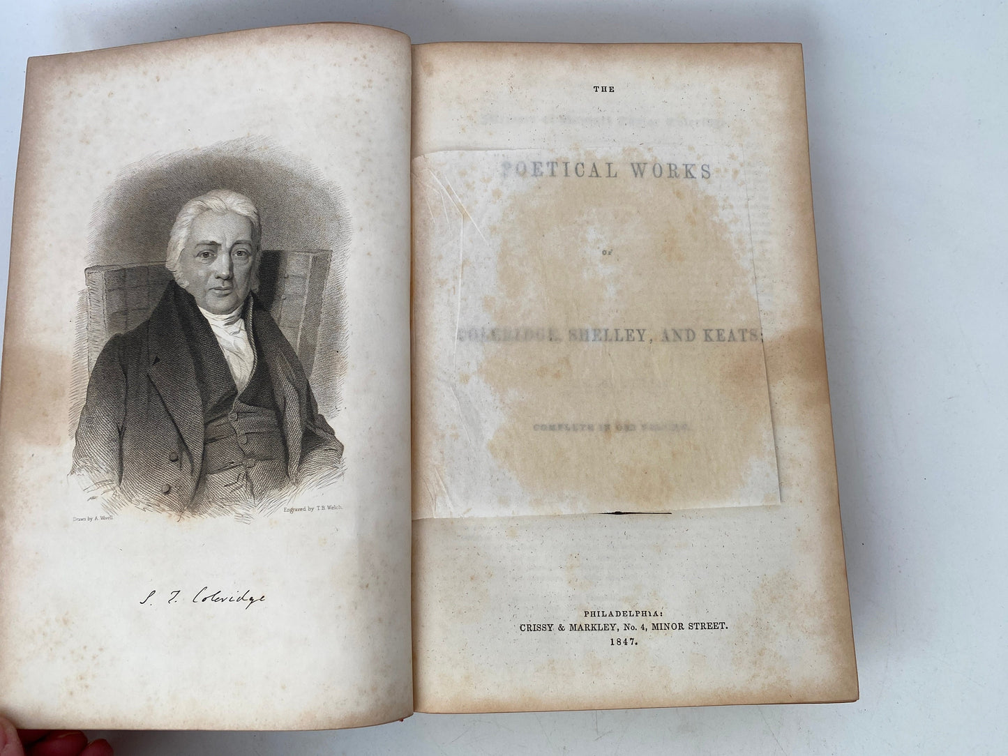 Antique Book The Poetical Works of Coleridge, Shelley and Keats; 1847 at Duckwells