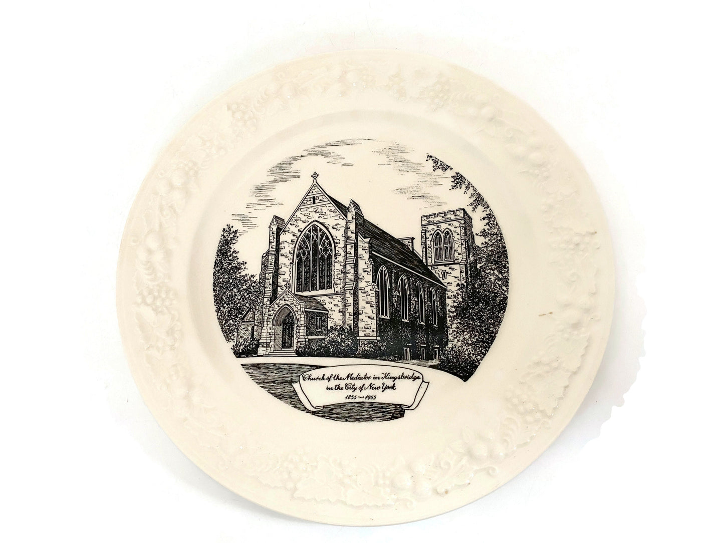 Vintage Church of Mediator in Kingsbridge, Bronx New York Plate