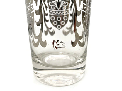 Midcentury Barware Signed Kimiko Silver Glassware