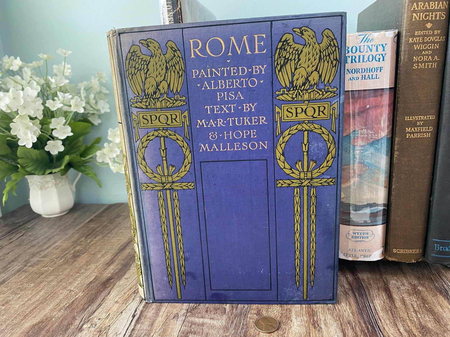Antique Book, Rome Painted by Alberto Pisa
