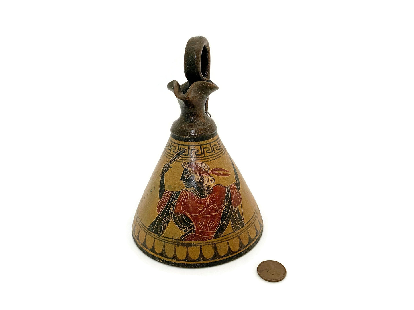 Vintage Greek Ceramic Pitcher, Handmade Museum Replica