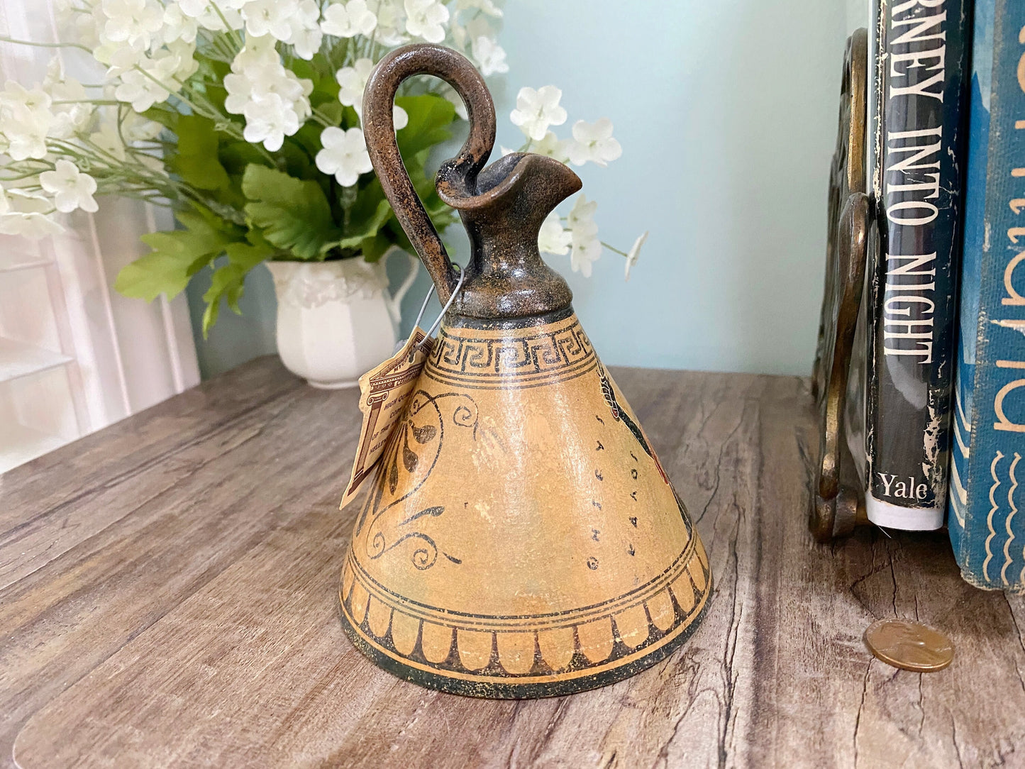 Vintage Greek Ceramic Pitcher, Handmade Museum Replica
