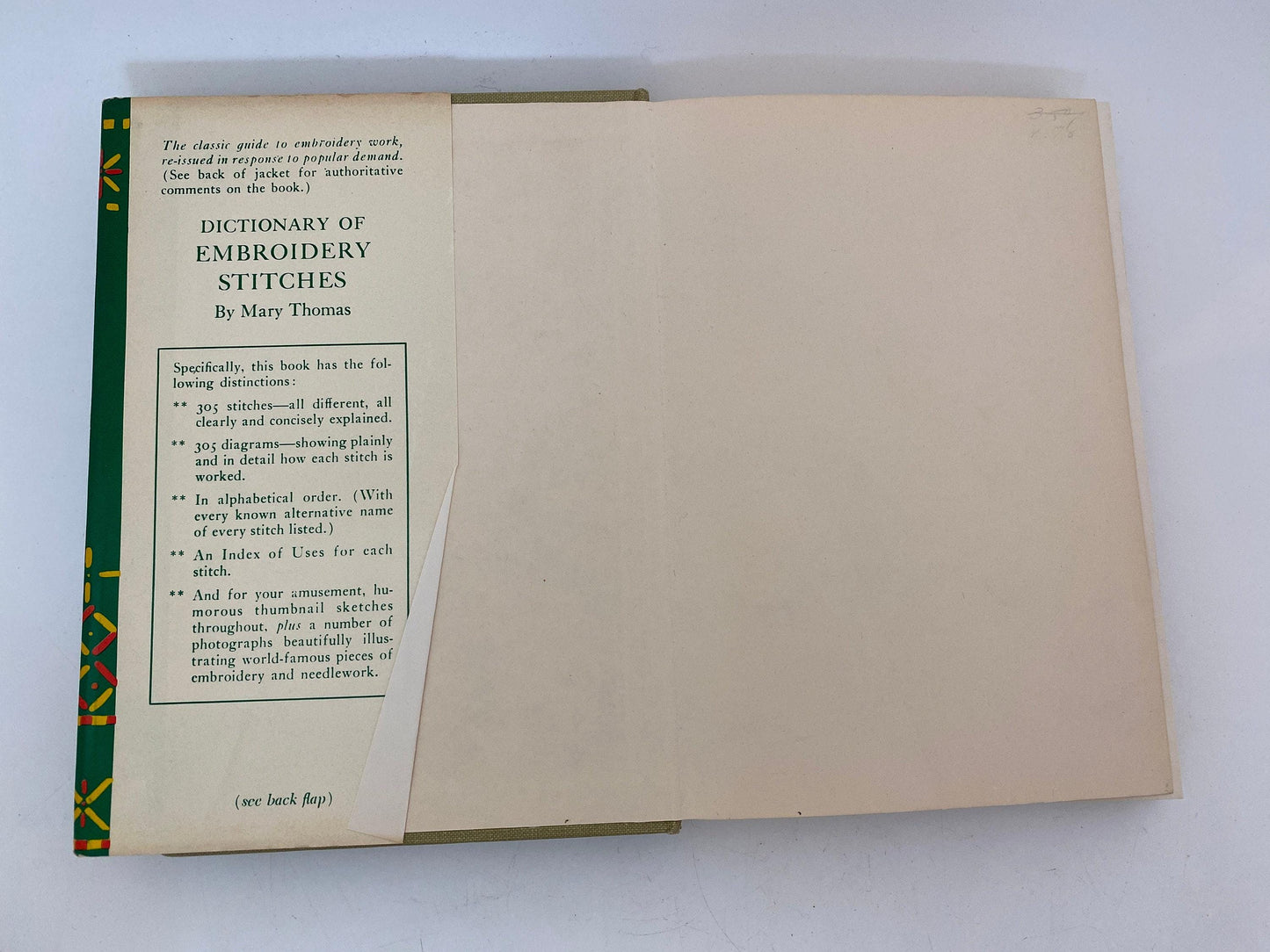 Vintage Book Mary Thomas's Dictionary of Embroidery Stitches 1935 at Duckwells