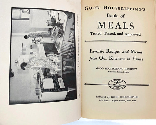 Vintage 1930s Cookbook Good Housekeeping's Book of Meals at Duckwells