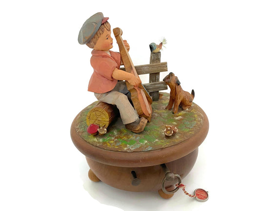 Vintage Anri Music Box, Hand Carved Swiss Thorens at Duckwells