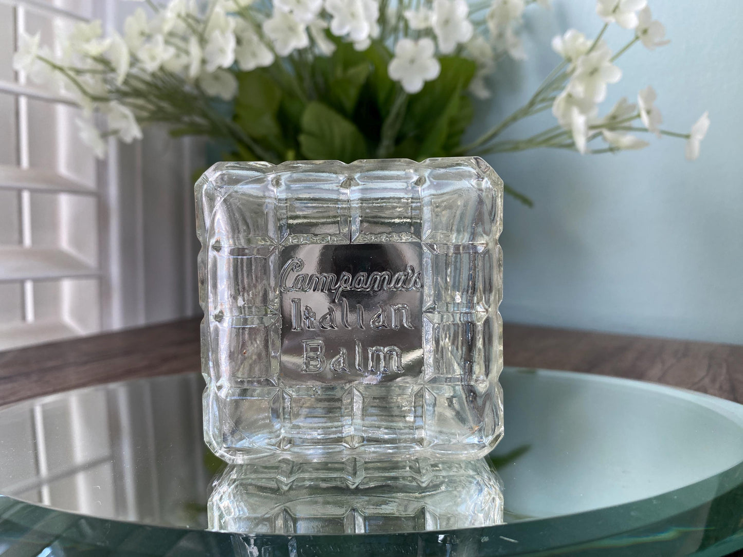Vintage Campana's Italian Balm Patterned Glass Bottle