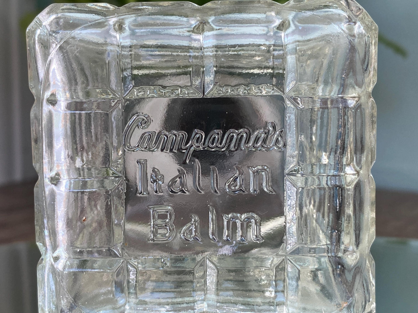 Vintage Campana's Italian Balm Patterned Glass Bottle