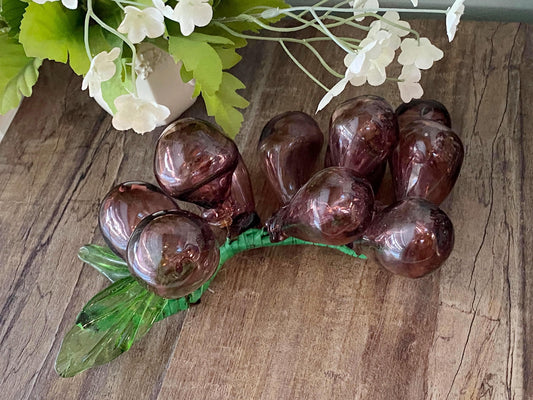 Midcentury Blown Glass Purple Grapes at Duckwells