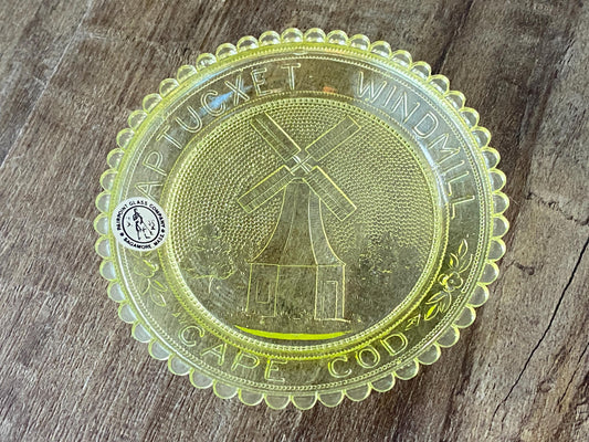 Vintage Pairpoint Vaseline Glass Cup Plate