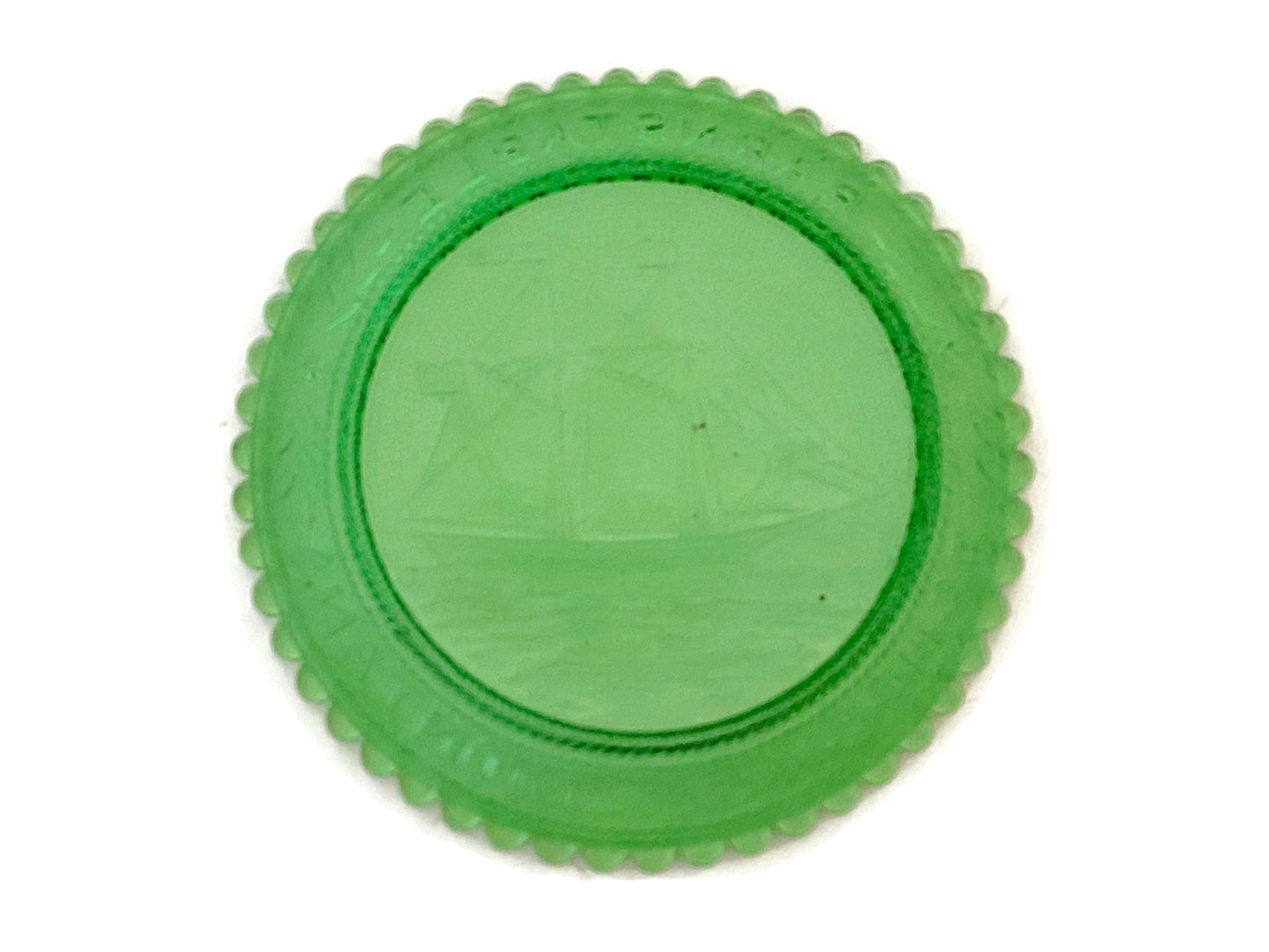 Vintage Pairpoint Green Glass Cup Plate at Duckwells