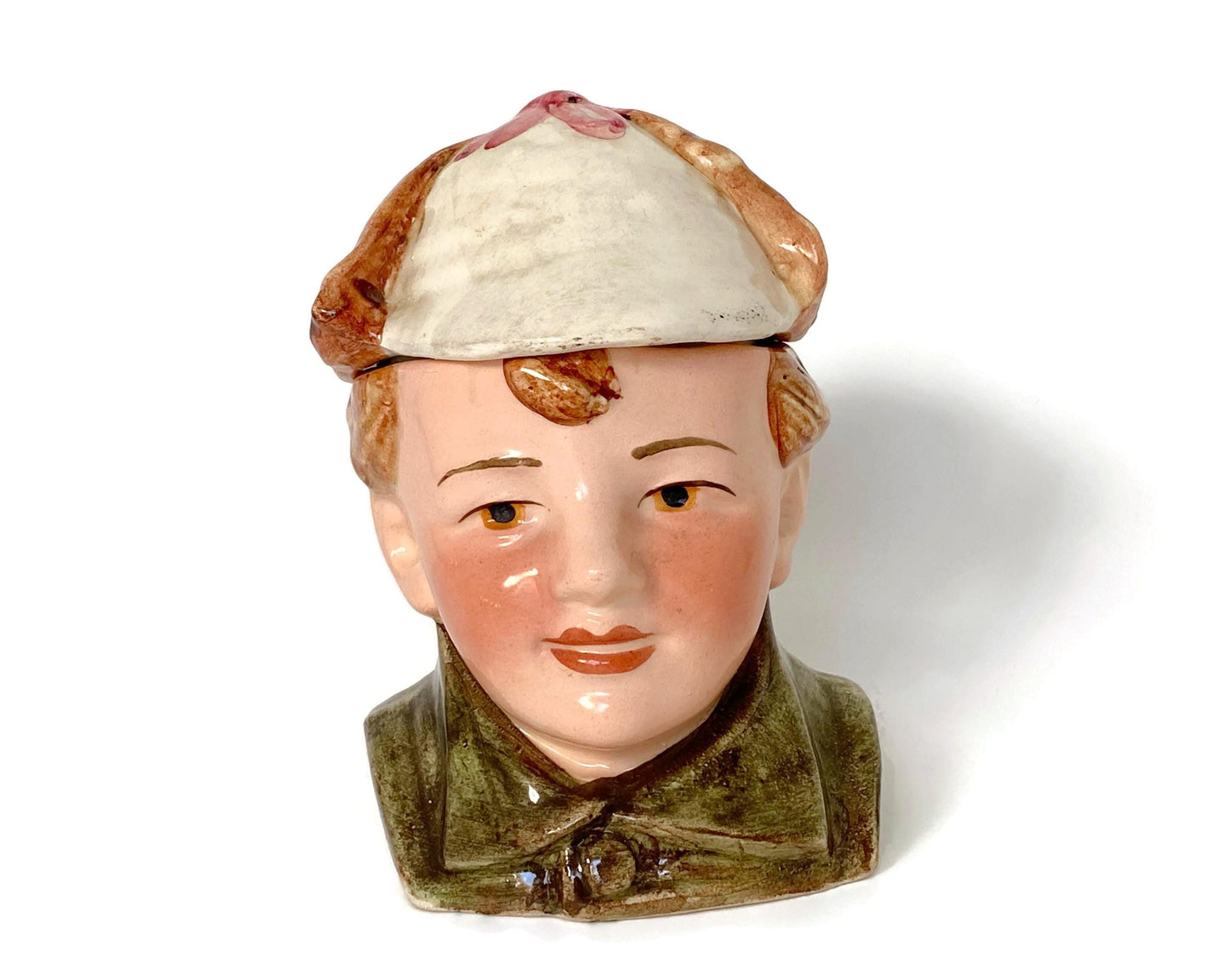 Antique Tobacco Jar Ceramic Figural Head at Duckwells