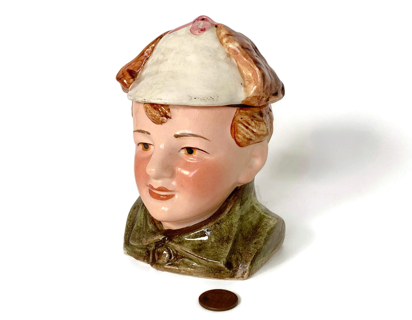 Antique Tobacco Jar Ceramic Figural Head at Duckwells