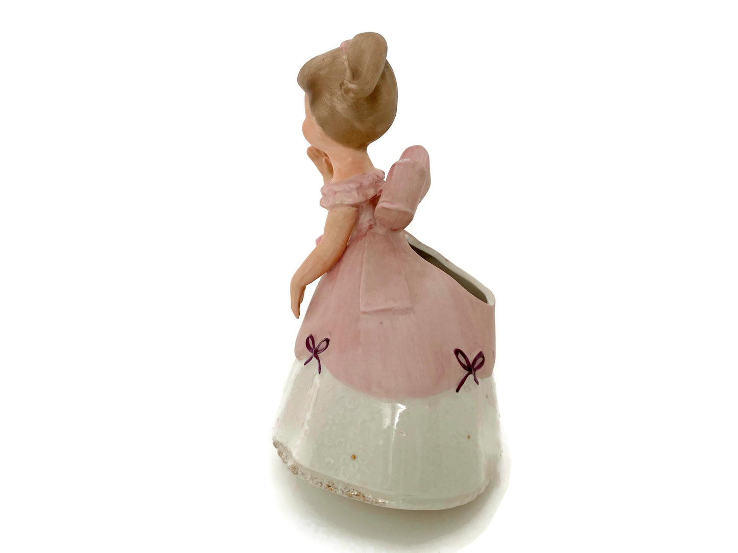 Vintage Girl Figurine Planter by Napco at Duckwells