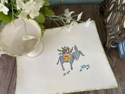 Vintage Pottery Snack Set with Donkey from Capeway Studio at Duckwells
