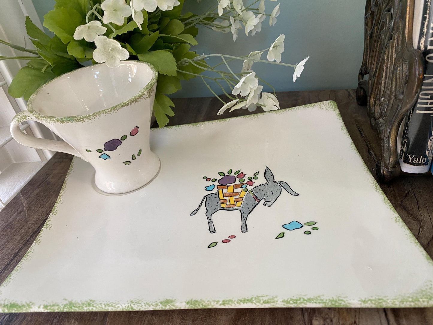 Vintage Pottery Snack Set with Donkey from Capeway Studio at Duckwells