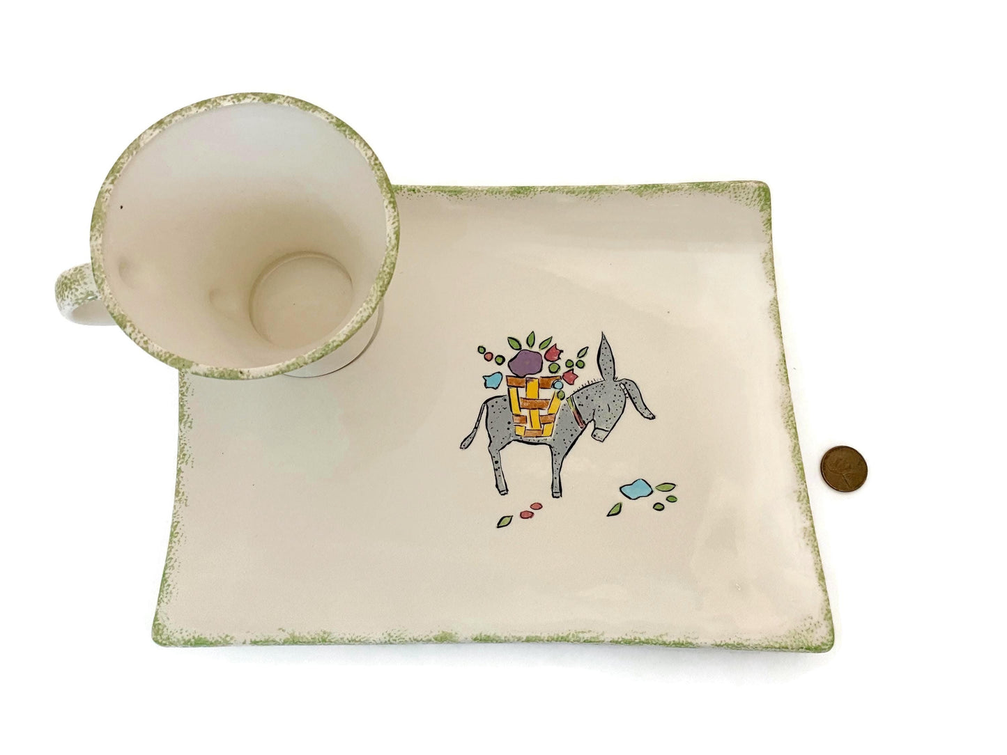 Vintage Pottery Snack Set with Donkey from Capeway Studio at Duckwells