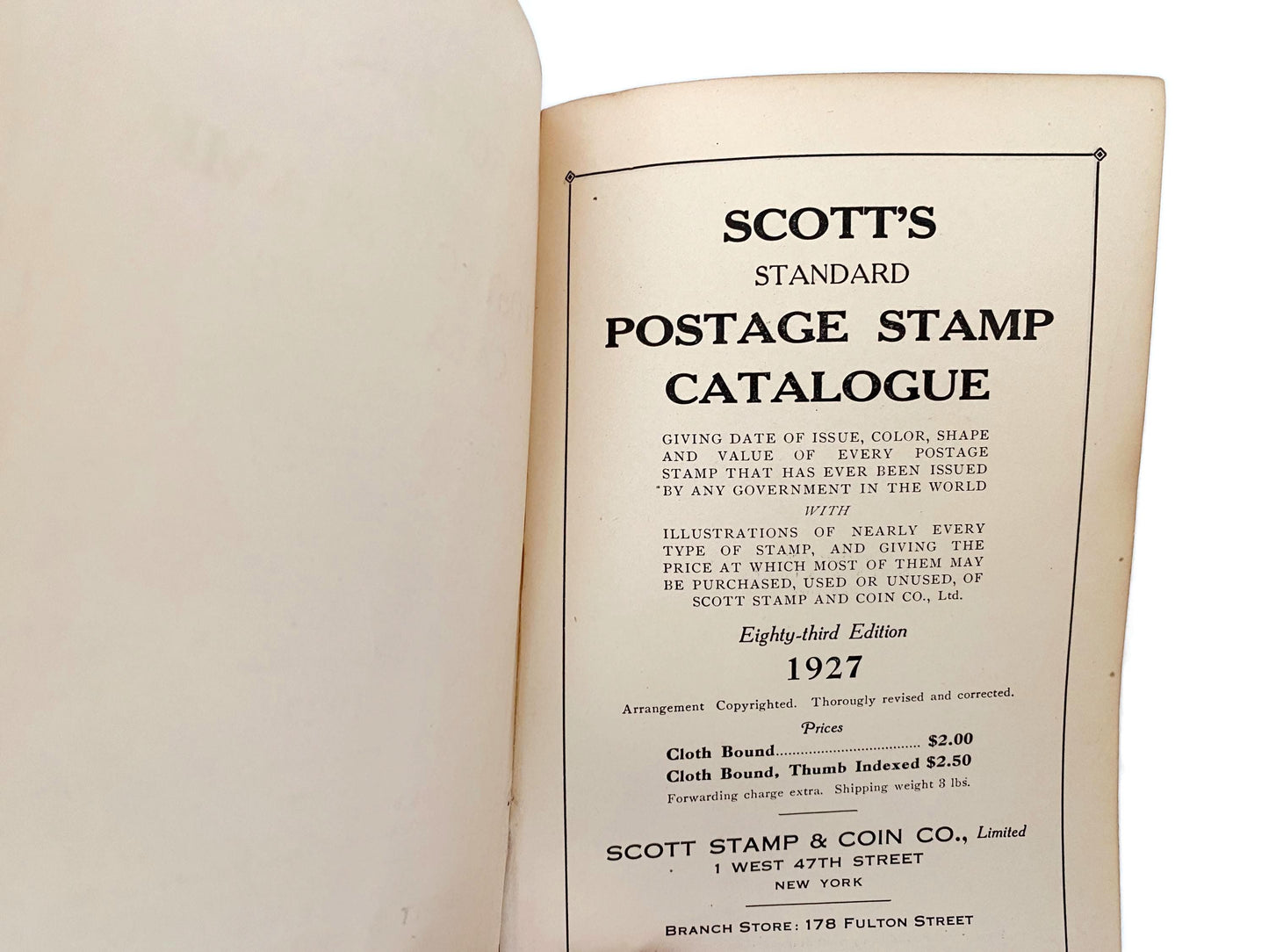 Antique Postage Stamp Catalogue 1927