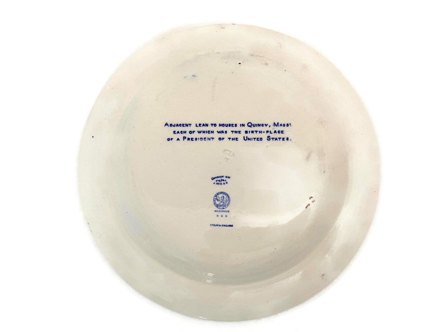 Quincy Presidential Birthplaces Plate Back