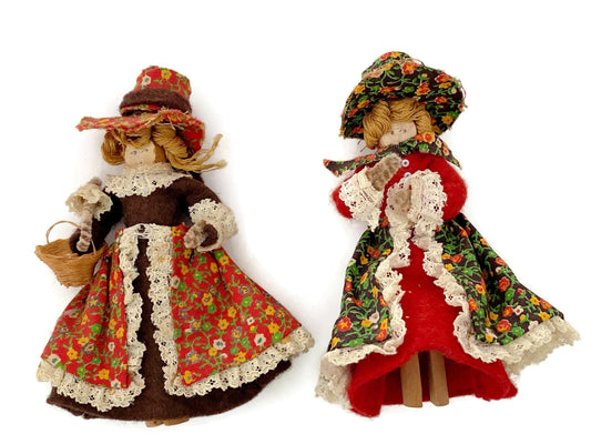 Vintage Clothespin Dolls Collectible Figurines at Duckwells