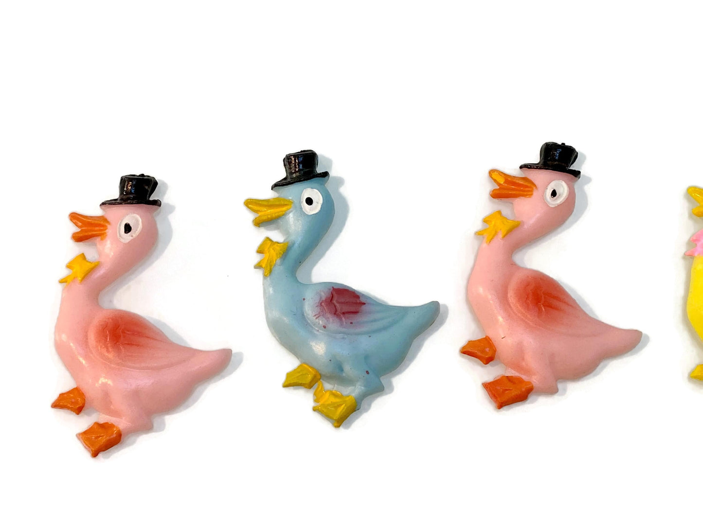 Vintage Plastic Ducks Cake Decorations