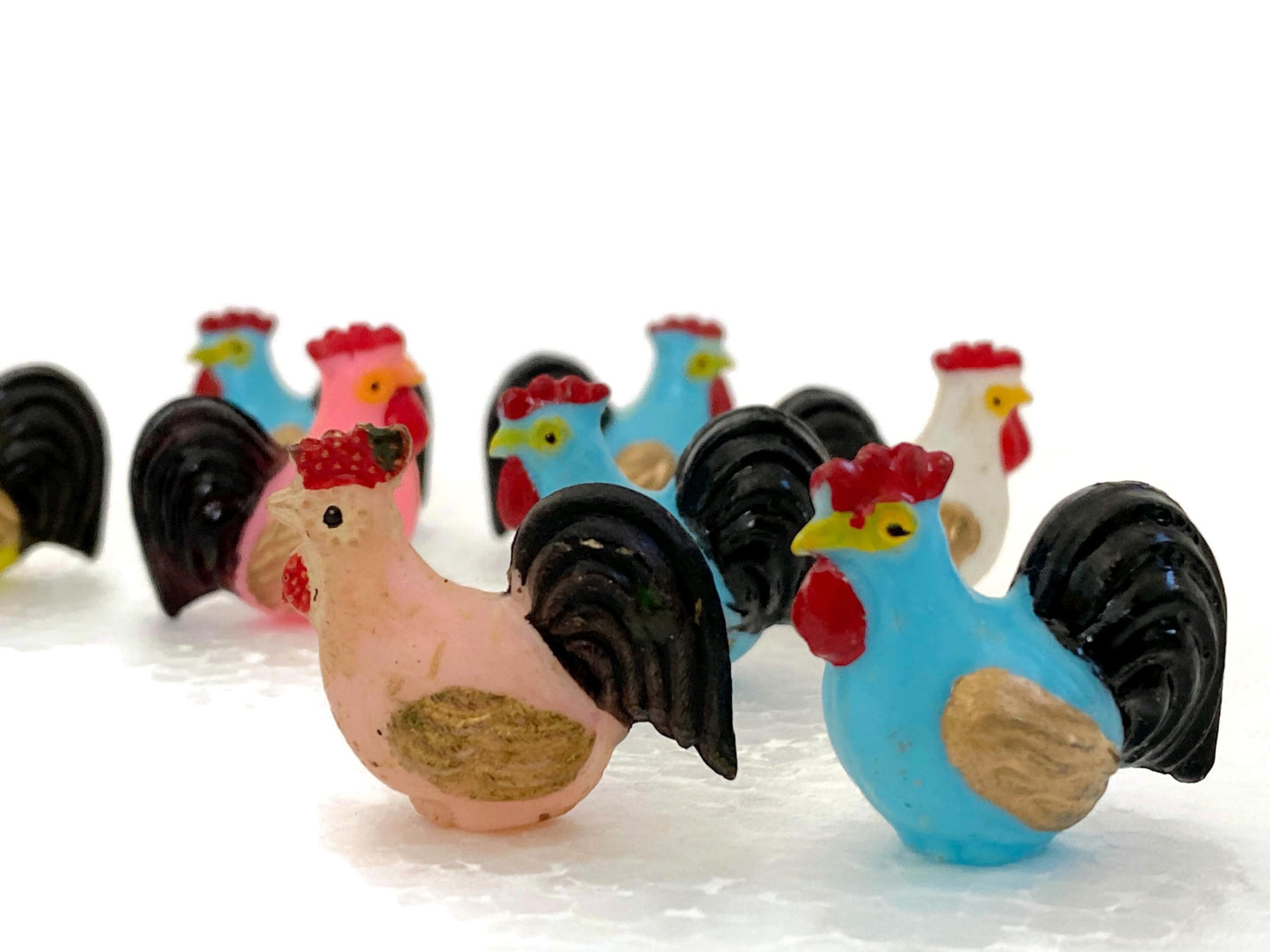 Vintage Plastic Chickens Cake Decorations at Duckwells