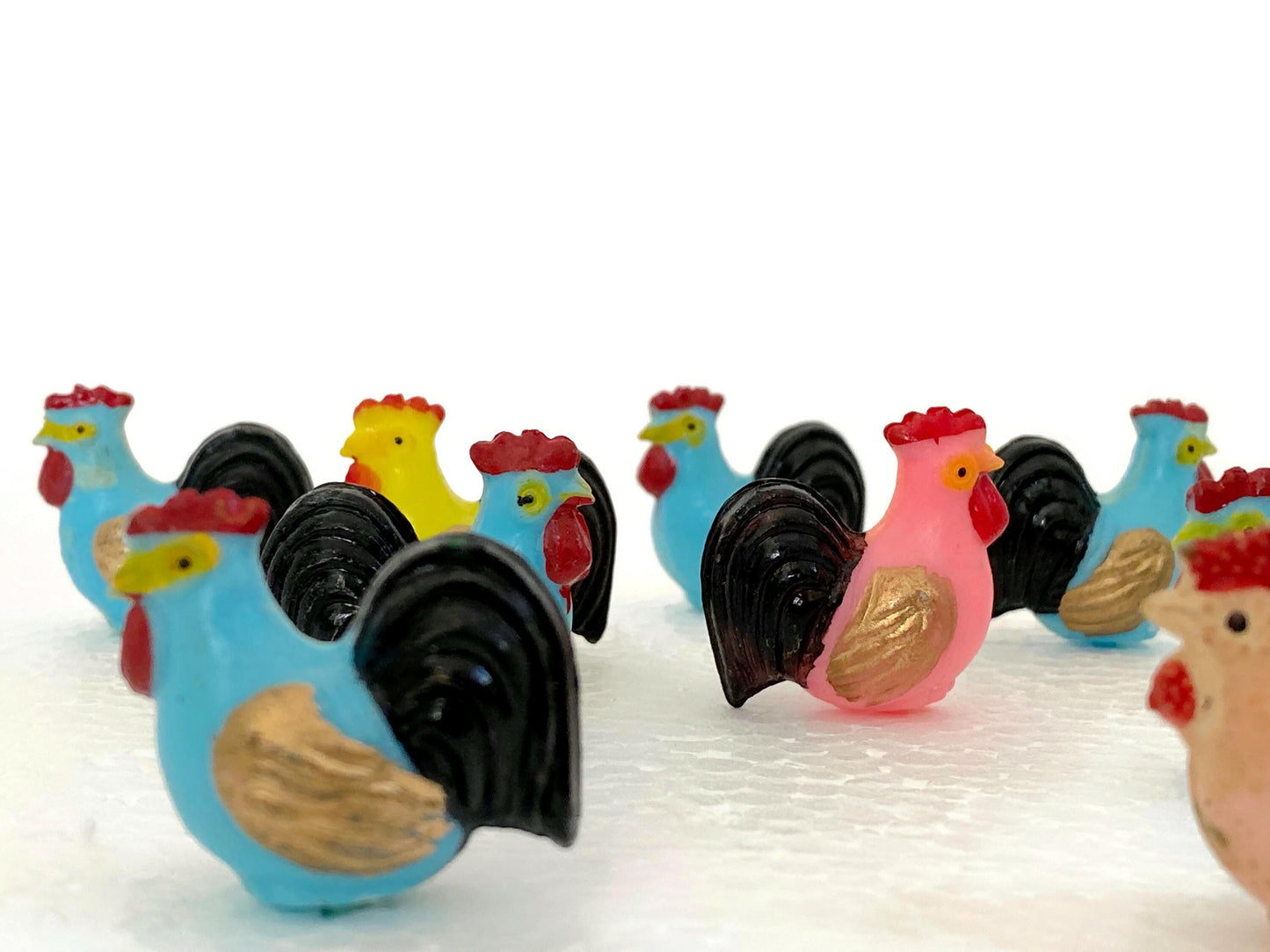 Vintage Plastic Chickens Cake Decorations at Duckwells