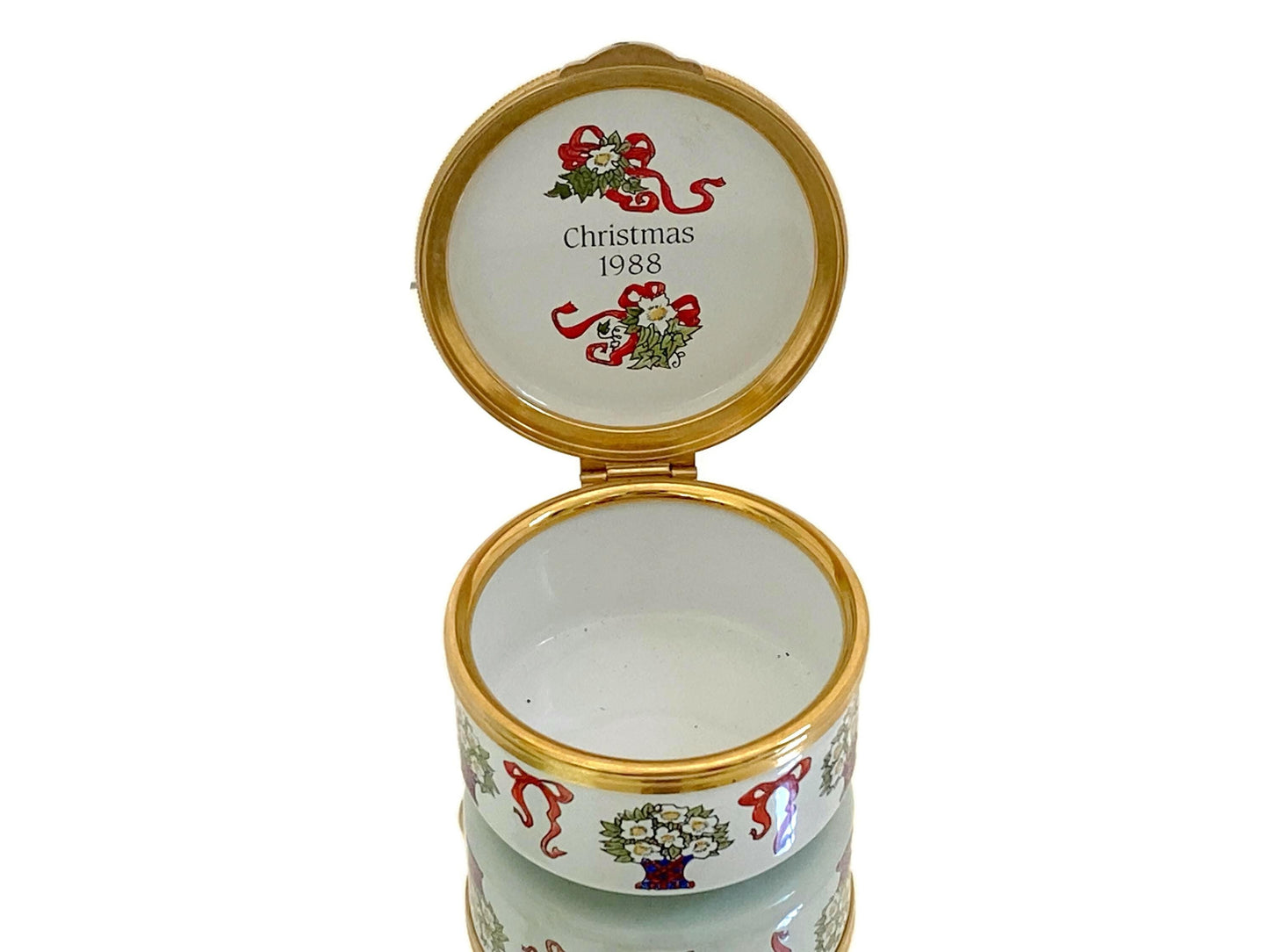 Vintage Staffordshire Trinket Box Christmas 1988