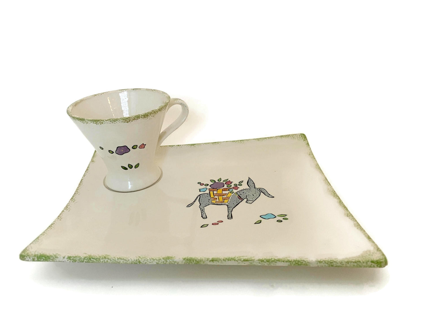 Vintage Pottery Snack Set with Donkey from Capeway Studio at Duckwells