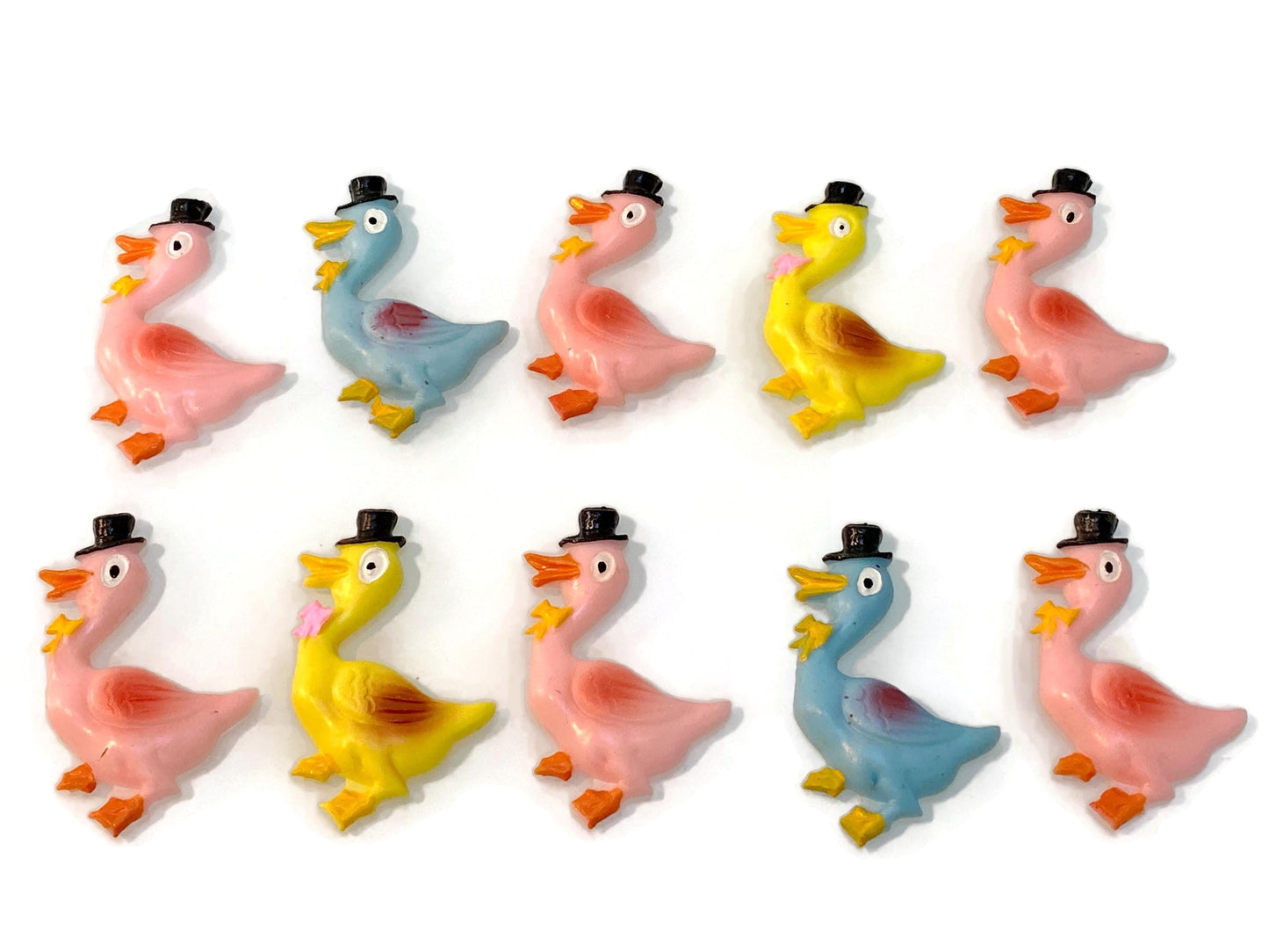 Vintage Plastic Ducks Cake Decorations