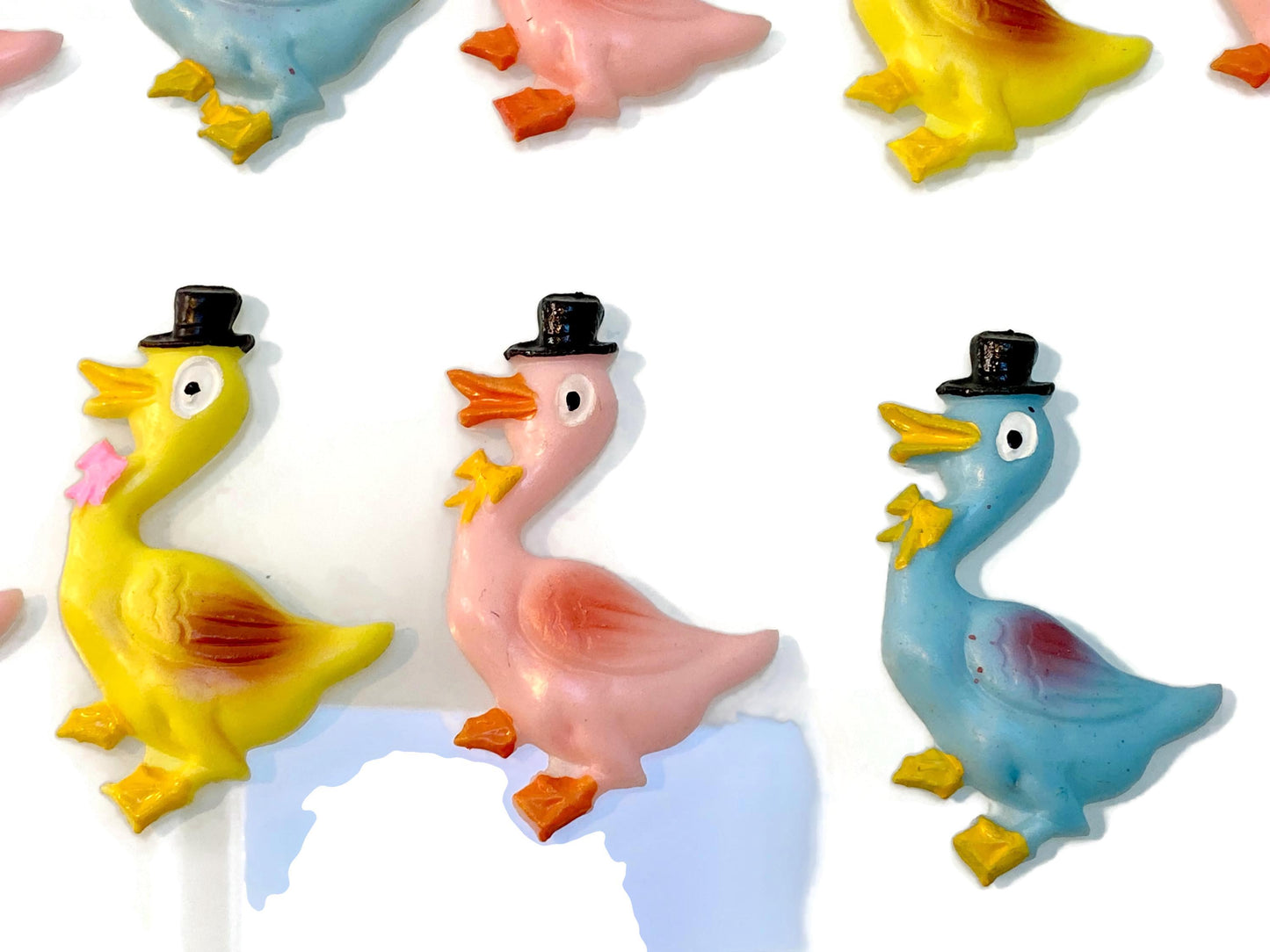 Vintage Plastic Ducks Cake Decorations