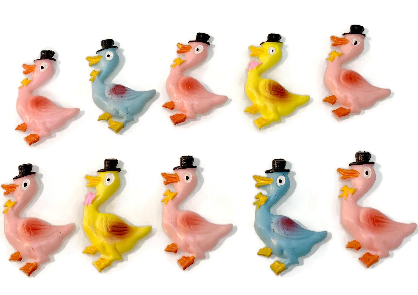Vintage Plastic Ducks Cake Decorations