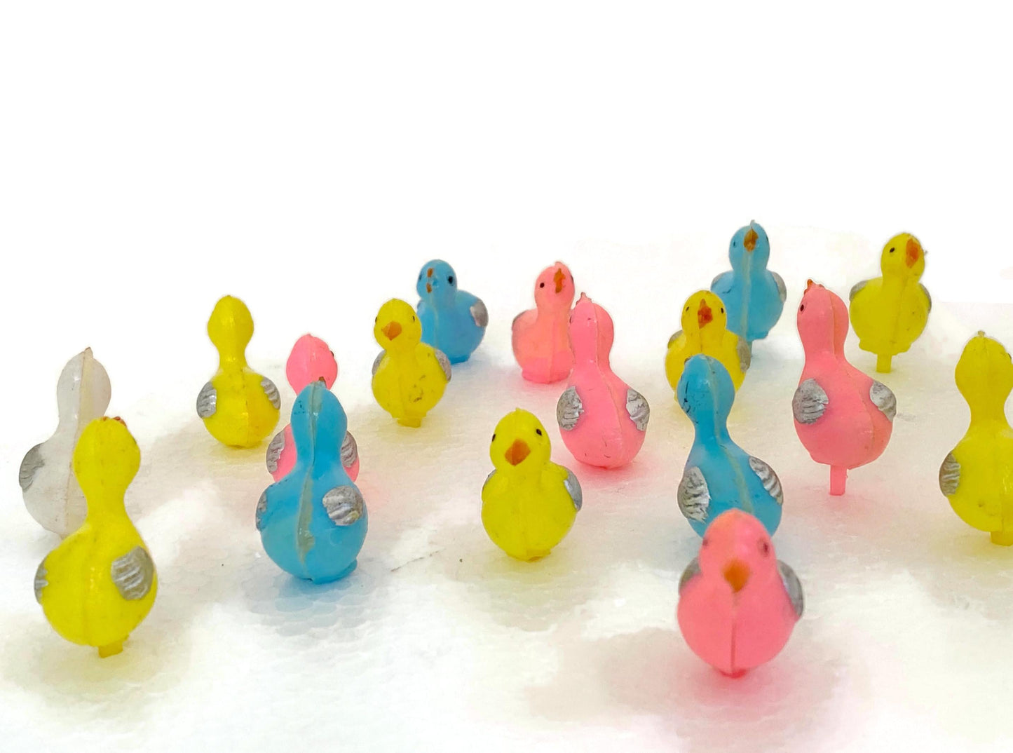 Vintage Plastic Chicks Cake Decorations
