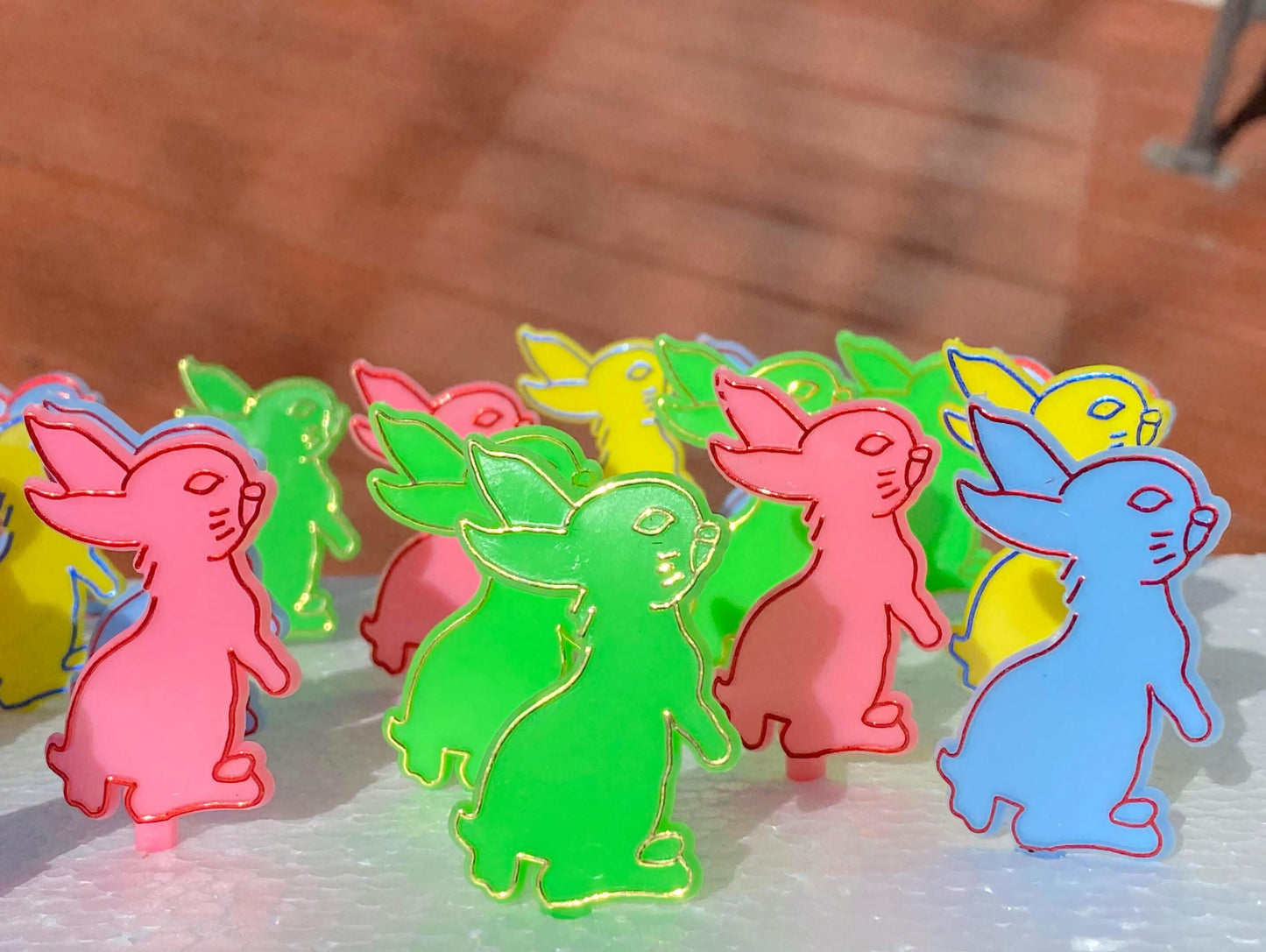 Vintage Plastic Bunny Cake Decorations