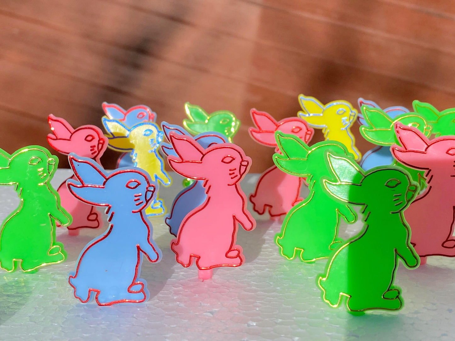 Vintage Plastic Bunny Cake Decorations