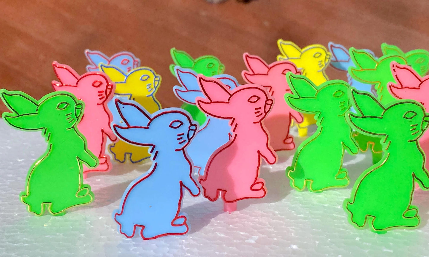 Vintage Plastic Bunny Cake Decorations