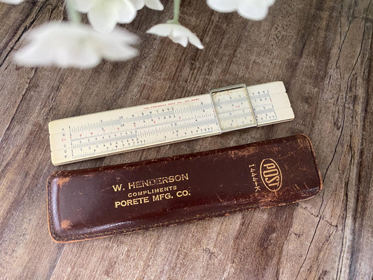 Vintage Post Pocket Slide Rule, 1940s Model 1444-K, Made in Occupied Japan at Duckwells