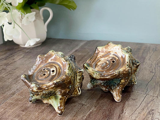 Mid Century Ceramic Seashell Salt and Pepper Set at Duckwells